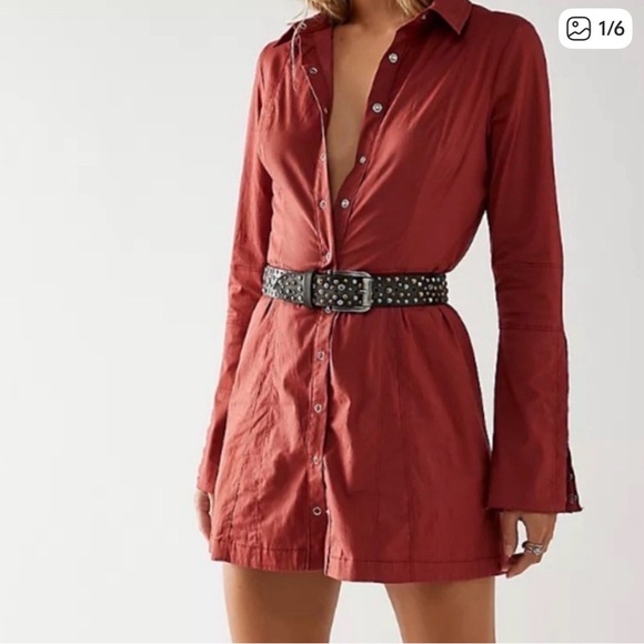 Free people Thea mini shirt dress preloved - Picture 2 of 6
